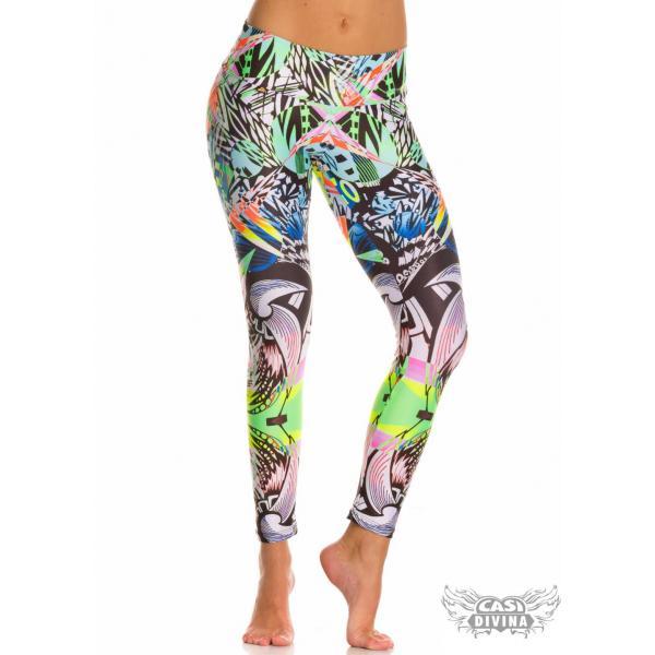 Legging con cintura alta y estampado sublimado exclusivo blues rock multicolor